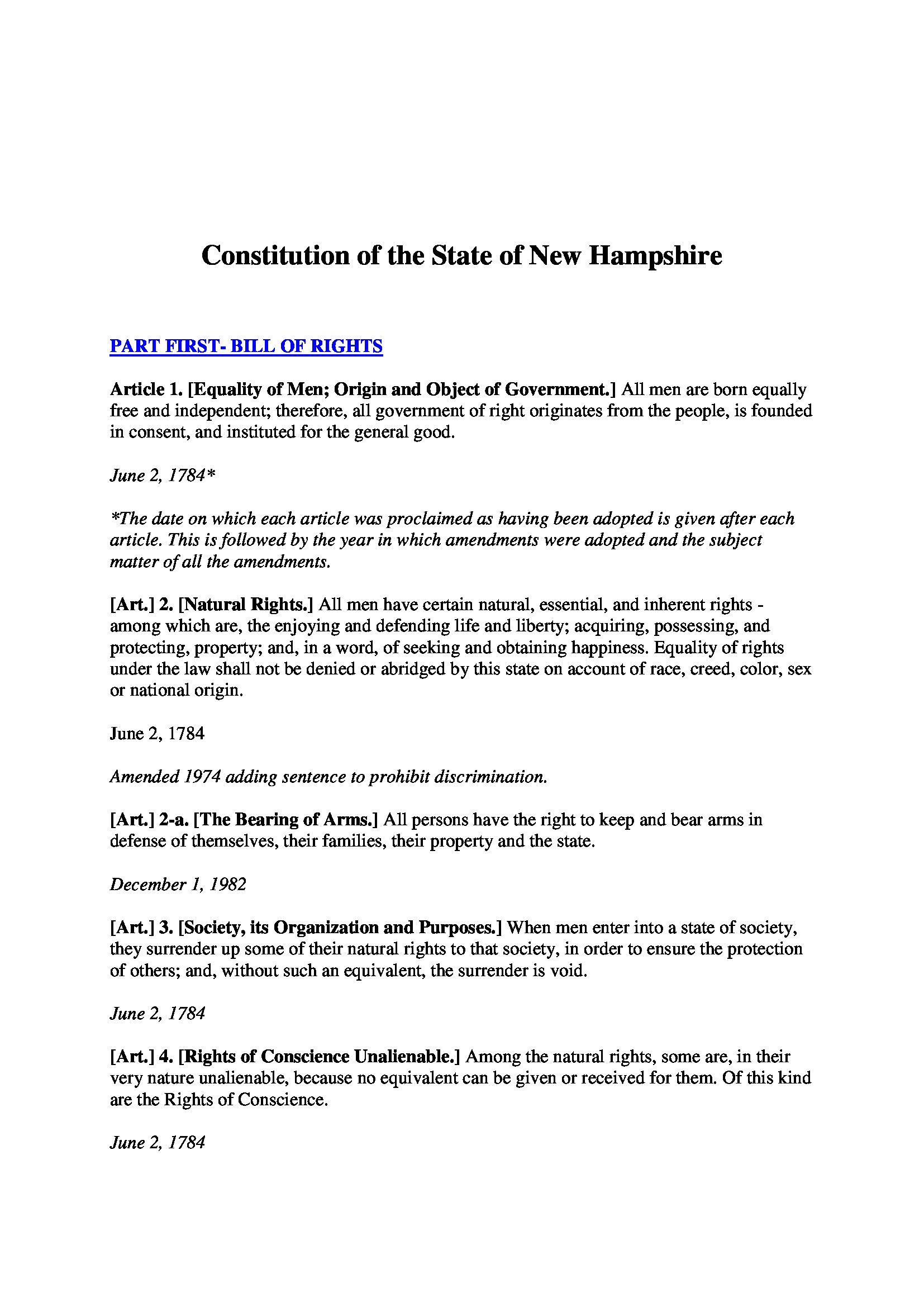 Constitution of New Hampshire